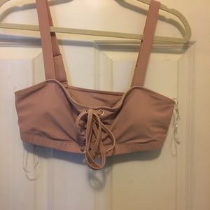 Rose Lace-up Bikini Top